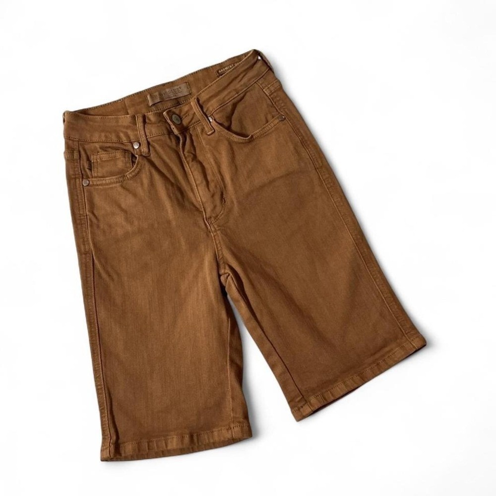 Judy Blue High Rise Garment Dyed‎ Bermuda Shorts Brown Size S